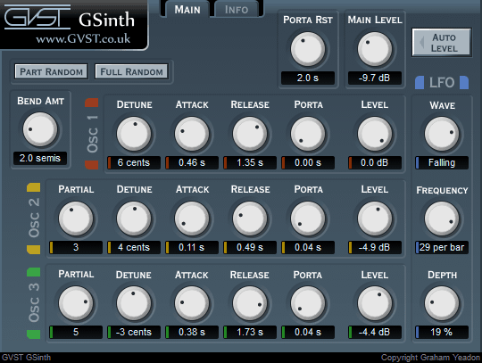 GSinth user interface